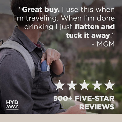 HYDAWAY 25oz Collapsible Travel Water Bottle - BPA-Free, Leakproof, Lightweight, Space-Saving - Perfect for Hiking, Travel, and All-Day Hydration