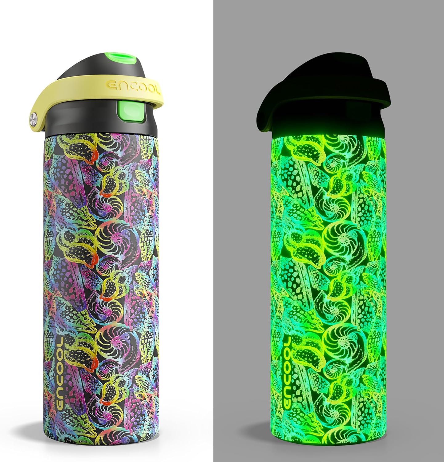 ENCOOL Leakproof Insulated Water Bottle with Straw Dual-Sip Water Bottle Bag-Safe Design for Work, Commute & Gym – Keeps Drinks Cold All Day, 24 oz, Lemonade Pink - Colors A