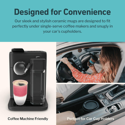 NOVA CERAMICS Coffee Tumbler – Travel Mug - On the Go Coffee Mug – Microwave & Dishwasher Safe Green Coffee Tumbler - Gifts For Women Men Him Her – 16oz – Monsoon