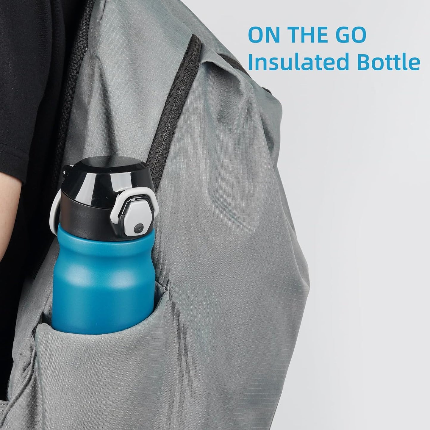 Konokyo 18 oz Insulated Water Bottle with Straw Lid, Stainless Steel Vacuum Sports Water Bottle, Leak-Proof Reusable Metal Flask with Carry Loop, BPA-Free Travel Bottle for Gym, School, Office