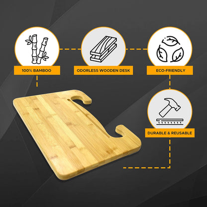 EcoNour 2 in 1 Car Steering Wheel Desk | Tray for Laptop Car Mount with Pen Holder | Desk Console for Car | Food Tray for Eating with Drinks Holder | Multipurpose Travel Car Accessories