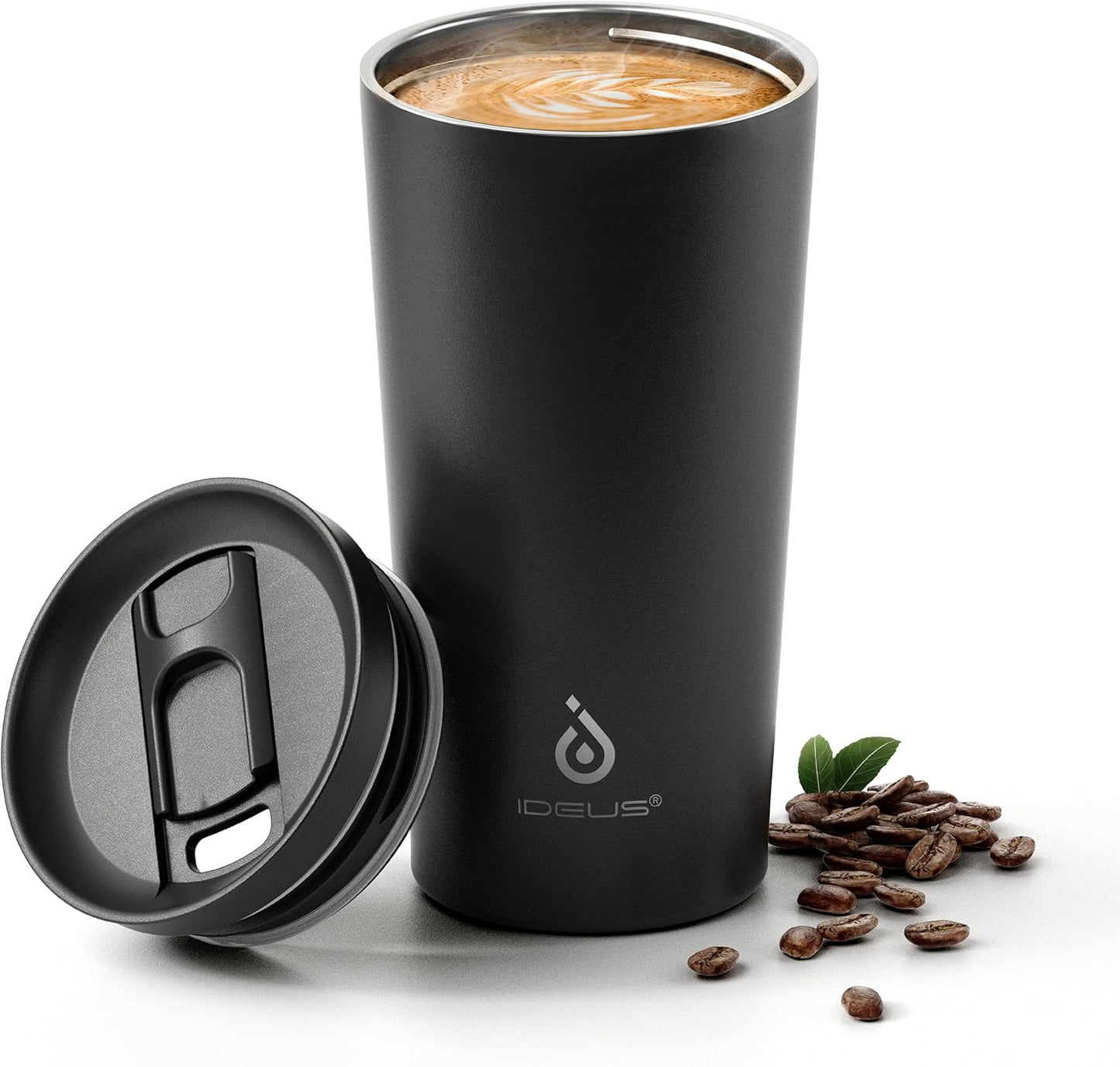 Ideus 17 oz Travel Coffee Mug, Double Wall Vacuum Stainless Steel Insulated Coffee Tumbler With Lid, Splash-Proof & Cup Holder Friendly, Keeps Drinks Hot/Cold, Dishwasher Safe, Purple