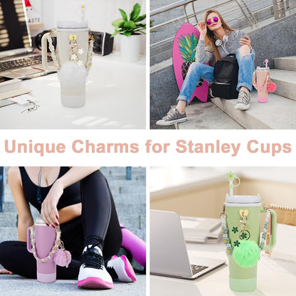 3tyto 13 Pcs Stanley Cup Accessories Set Including Water Bottle Handle Strap, Siliocne Stanley Cup Boot, Siliocne Straw Cover, Stanley Charms for Stanleys Cup 40oz & 30oz Tumbler