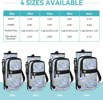 AUPET Water Bottle Sling Bag Sleeve Holder Carrier 25/32/40/64 oz,Insulated Crossbody Water Bottle Case Cover with Strap and Pockets for Men/Women Walking Hiking