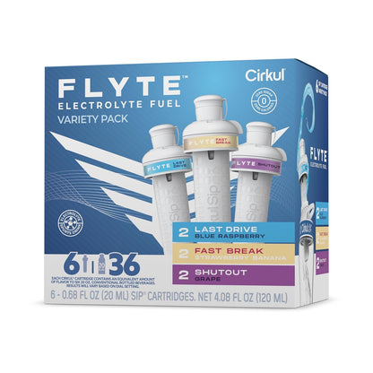 Cirkul FitSip Electrolytes Flavor Water Variety Pack, Makes 36 Drinks, No Sugar, Zero Calorie Drink Mix, (2 Mixed Berry, 2 White Cherry, 2 Orange Tangerine)