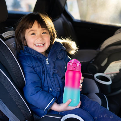 Oldley Insulated Water Bottle 20oz for Adults Kids Stainless Steel Water Bottles with Straw/Chug/Carabiner 3 Lids Fruit Strainer Double Wall Vacuum Wide Mouth BPA Free Leak-Proof for School Travel