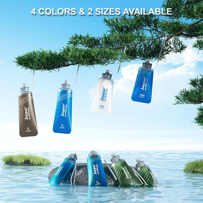 Water Filter Survival - Collapsible Water Bottle with Filter 0.01 Micron Squeeze Filtered Water Bottle 22oz for Hiking Backpacking Camping BPA-Free(White 650ml)