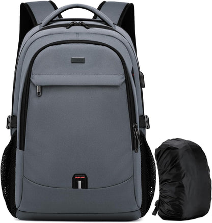 DUSLANG 17 Inch Laptop Backpack for Travel Water Resistant College Backpack for Men/Women Laptop Bag with USB Charging Port,Black - Colors A