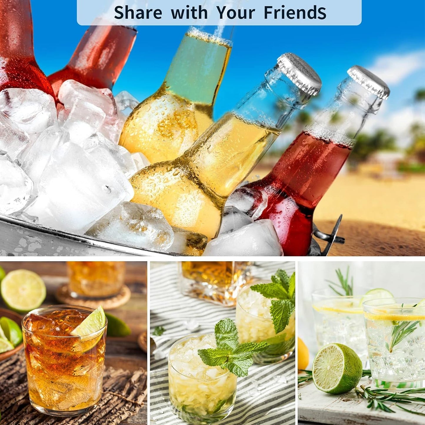 Ice Cube Trays Set of 2, Easy Release 15 Flexible Silicone Ice Cube Molds with Removable Lid Reusable Freezer Ice Trays Stackable for Whiskey, Baby Food, BPA Free (BAMBOO GREEN)