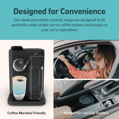 NOVA CERAMICS Coffee Tumbler – Travel Mug - On the Go Coffee Mug – Microwave & Dishwasher Safe Green Coffee Tumbler - Gifts For Women Men Him Her – 16oz – Monsoon