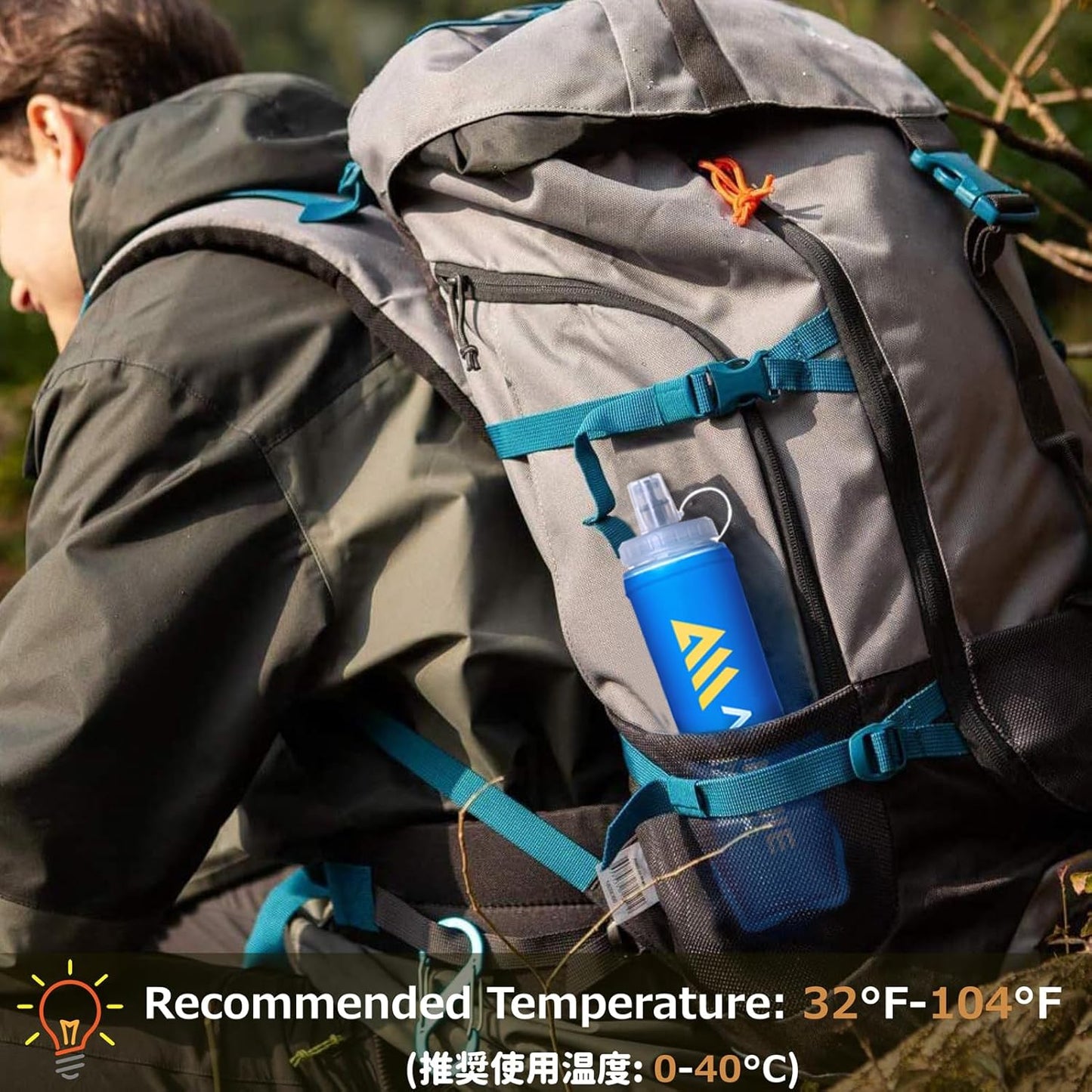 Azarxis TPU Soft Flask Collapsible Water Bottles BPA-Free 250ml 350ml 500ml for Hydration Vest Pack Running Hiking Cycling Climbing