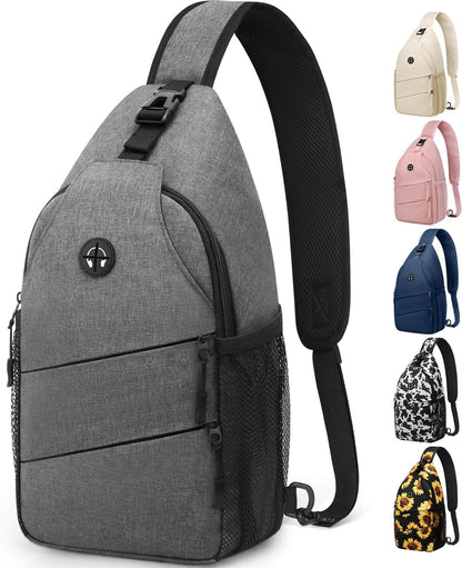 Pritent Crossbody Bags for Women Men Trendy Sling Bag Backpack Casual Chest Bag with Convertible Shoulder Strap