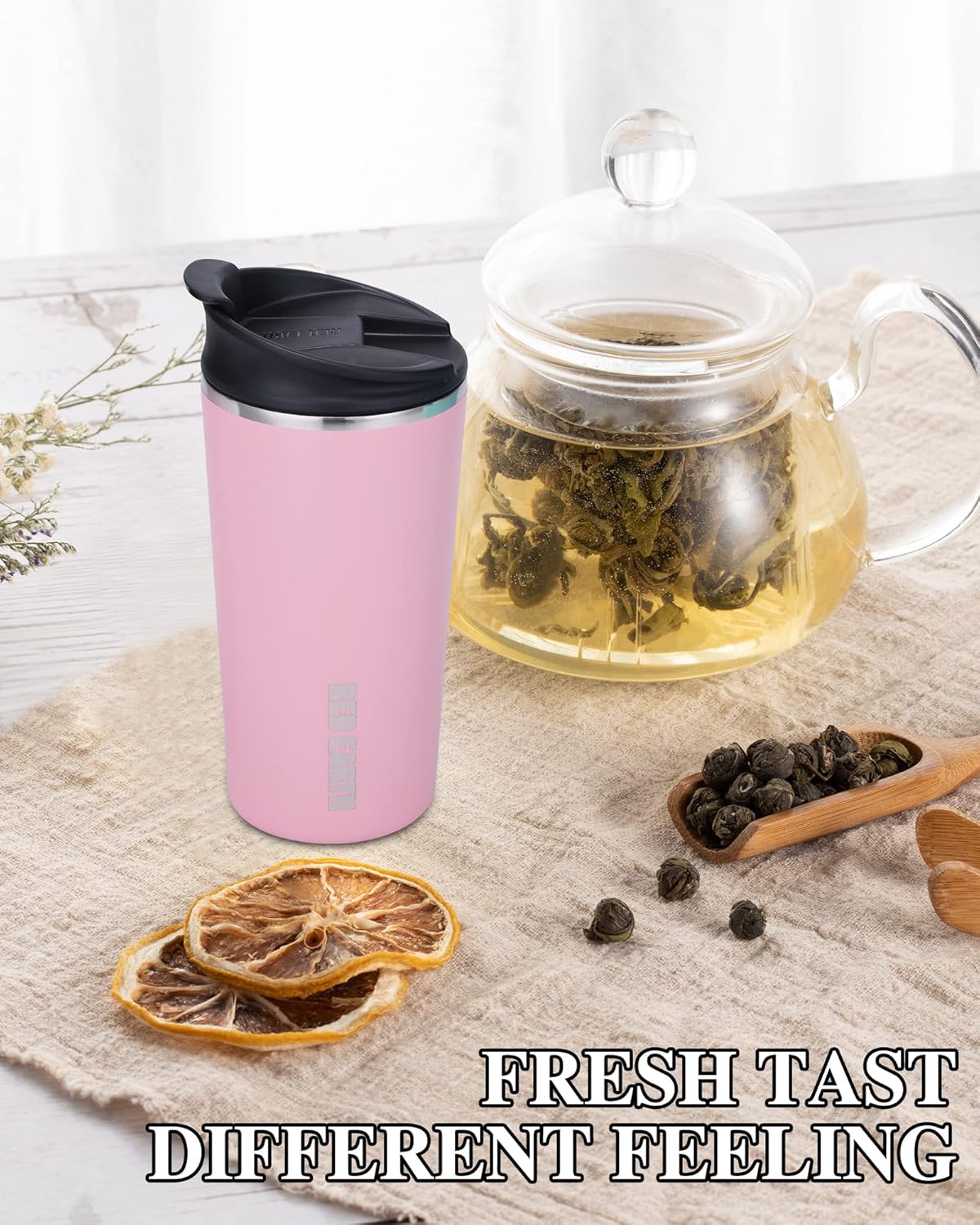 GiNT 17oz Travel Tea Mug with Infuser, 2 Lids. Vacuum Insulated 316 Stainless Steel Coffee Mug. Dishwasher Safe Tea Cup with Strainer for Hot & Cold Brew Coffee. Mothers Day Gifts for Mom (White)