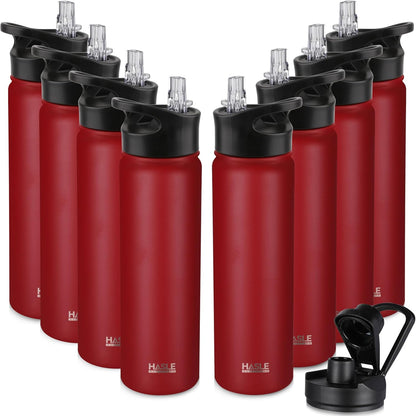 HASLE OUTFITTERS 32 oz Insulated Water Bottle Stainless Steel Double Walled Vacuum Sports Water Bottle with 2 Lids (Straw and Spout Lid) for Gym Camping Hiking(Black,1)