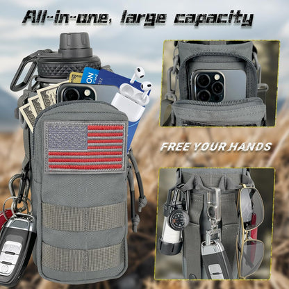 32 oz Insulated Water Bottle with Sleeve - Tactical Stainless Steel Gym Water Bottles for Men, Sports Water Bottle for Hiking Camping Outdoor with Camo Pouch