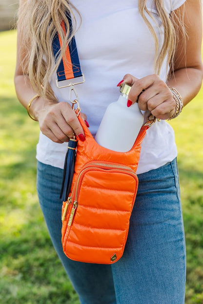 WanderFull Original HydroBag Fits Up to 32 oz Water Bottle Holder with Strap – Hands-Free Crossbody Water Bottle Carrier Bag with Phone Pocket - Colors B