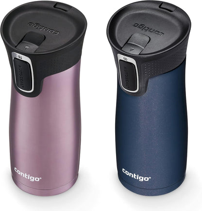 Contigo AUTOSEAL West Loop Vacuum-Insulated Stainless Steel Travel Mug with Easy-Clean Lid 12 oz Blueberry