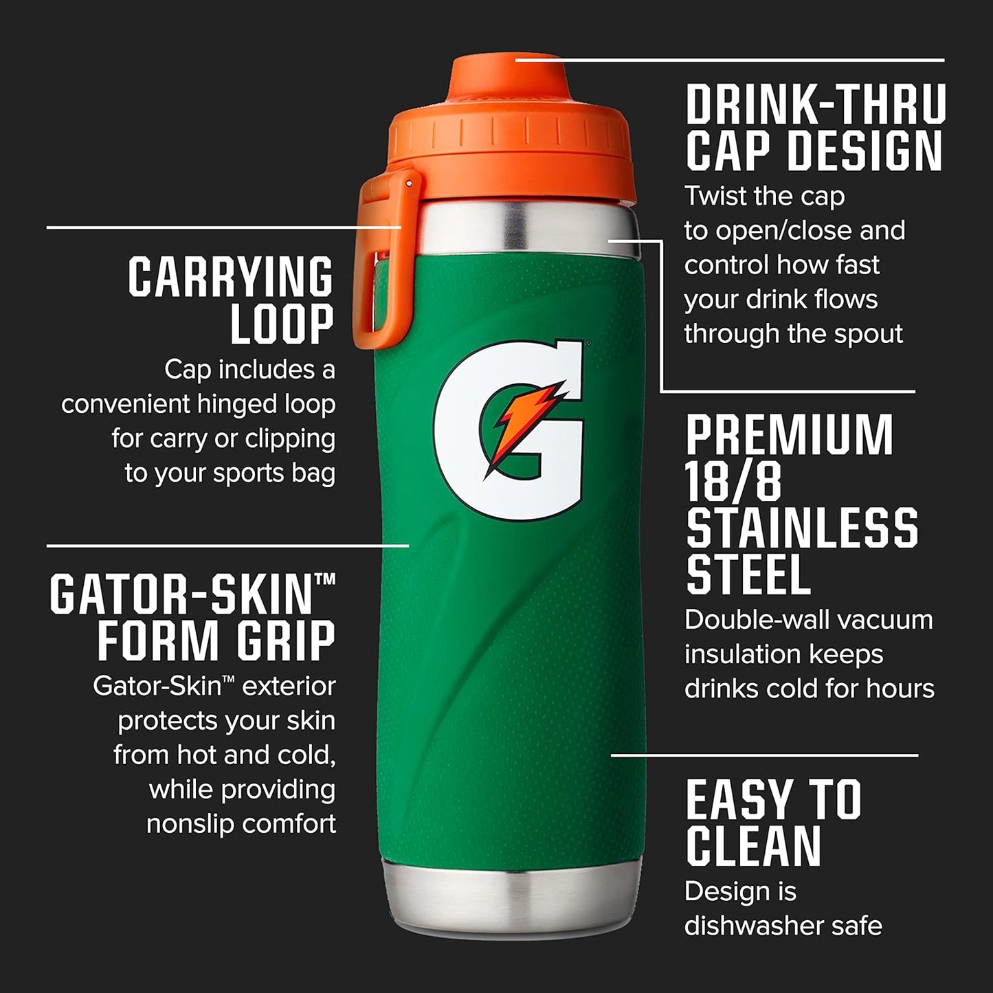 Gatorade Stainless Steel Sport Bottle,