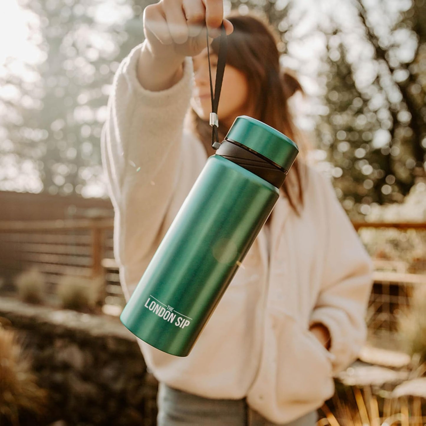 London Sip 25 oz Multi-Function Travel Mug and Tumbler Tea Infuser Water Bottle Fruit Infuser Flask Hot and Cold Double Wall Stainless Steel Coffee Thermos, Cosmic Silver