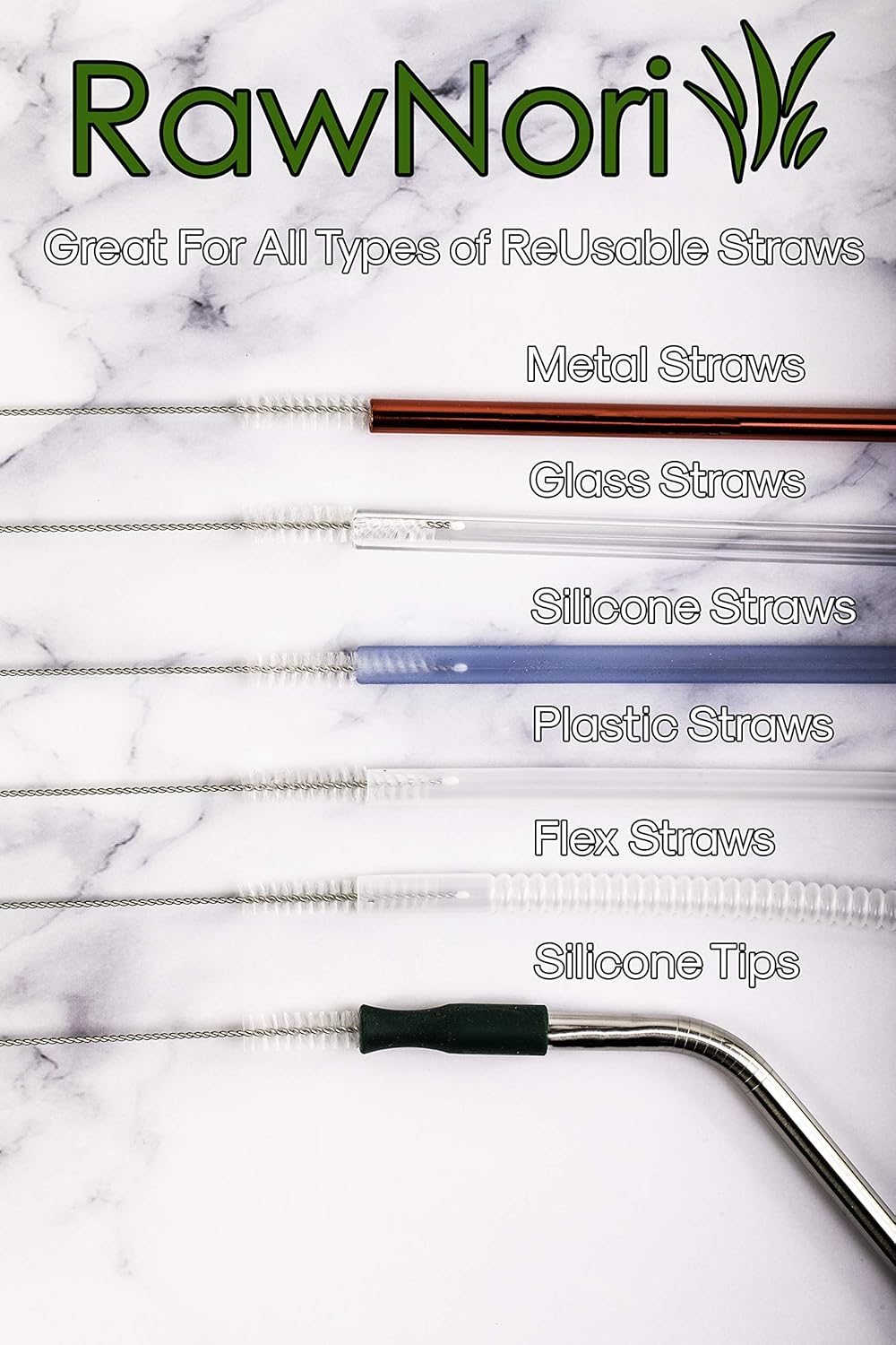 2 Drinking Straw Cleaning Brush Long - Bristle Cleaner for Stainless Steel Drink Straws Heavy Duty Brushes for Washing Glass Silicone Metal Straws Tea Pot Spout Mini Micro Bottle