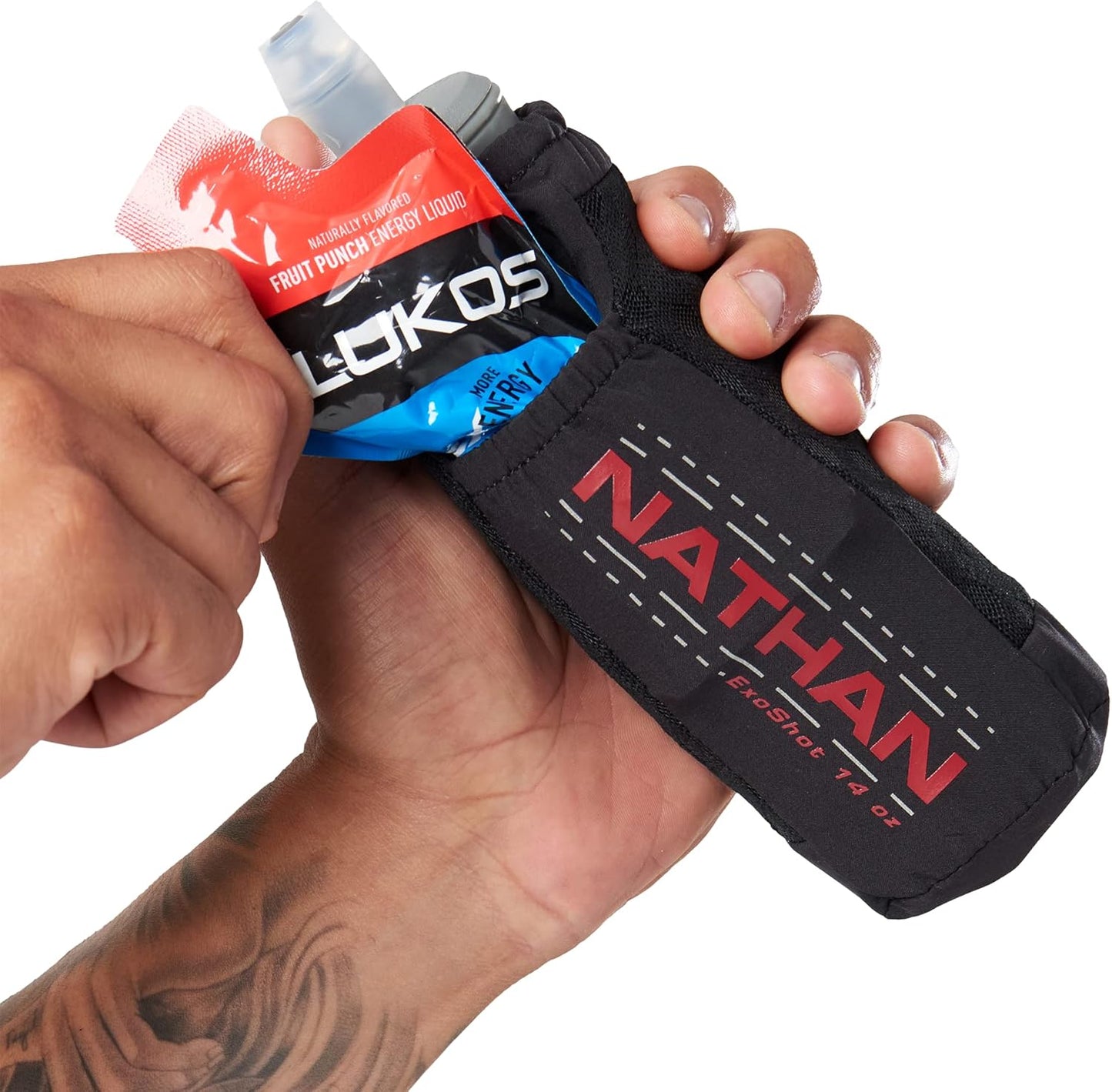 Nathan ExoDraw & ExoShot 2.0 Flask, Handheld Water Bottle for Marathons, Hiking, Ultra Running and Outdoor Activity