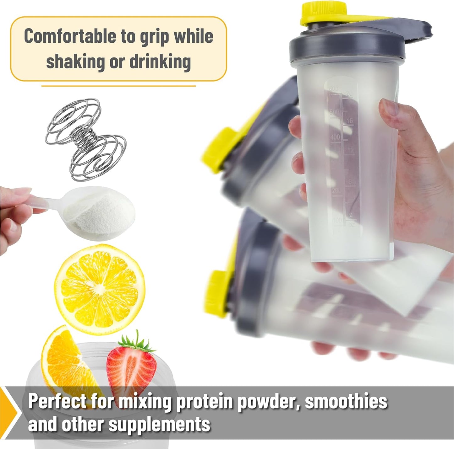 Mr. Pen- Shaker Bottles for Protein Mixes with Twist Cap, 28 oz, Protein Shaker Bottle with Wire Whisk Ball, Shaker Cup, Mixer Bottle