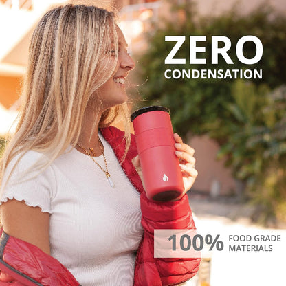 Elemental Artisan Insulated Tumbler, Triple Wall Coffee Travel Mug, Reusable Stainless Steel Coffee Tumbler with Ceramic Lid, Thermal Coffee Cups for Hot (6 Hrs) & Cold (18 Hrs), 16oz - Forest Green