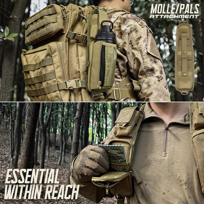 WYNEX Molle Tactical Pouches of Water Bottle Pouch Version, Tactical Accessories Backpack Strap Pouch Water Bottle Carrier Holder Molle Accessories for Backpacks