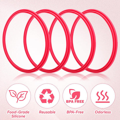 6pcs Gasket Replacement for Owala 40oz Tumbler, Rubber Lid Seal Ring Water Bottle Accessories Replacement Part Compatible with Owala 40oz Stainless Steel Cup (Pink)