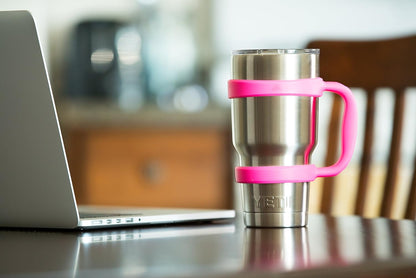 STRATA CUPS 30 oz Tumbler Handle - Available For 30 oz YETI Tumbler, OZARK TRAIL, Rambler Tumbler- BPA free (Black)