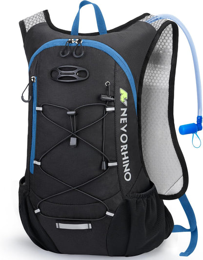 Lightweight Hydration Backpack, Running Backpack with 2L Water Bladder, Hydro Water Daypack for Cycling Hiking Rave for Men Women