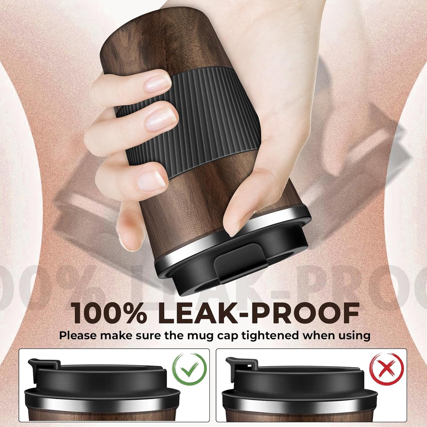 Insulated Coffee Tumbler 12 oz, Stainless Steel Coffee Mug with Lids, Travel Coffee Mug Leak Proof, Double Wall Vacuum Insulated Reusable Coffee Cup, Keep Drinks Hot and Cold (Sky Blue, 12 Ounces)