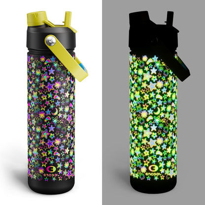 ENCOOL Insulated Water Bottle with Straw Stainless Steel Water Bottle, Leak-Proof, BPA-Free, Double Wall Vacuum Keeps Cold for 24 Hours for Sports, Travel, School (26 oz, Cotton Candy) - Colors A
