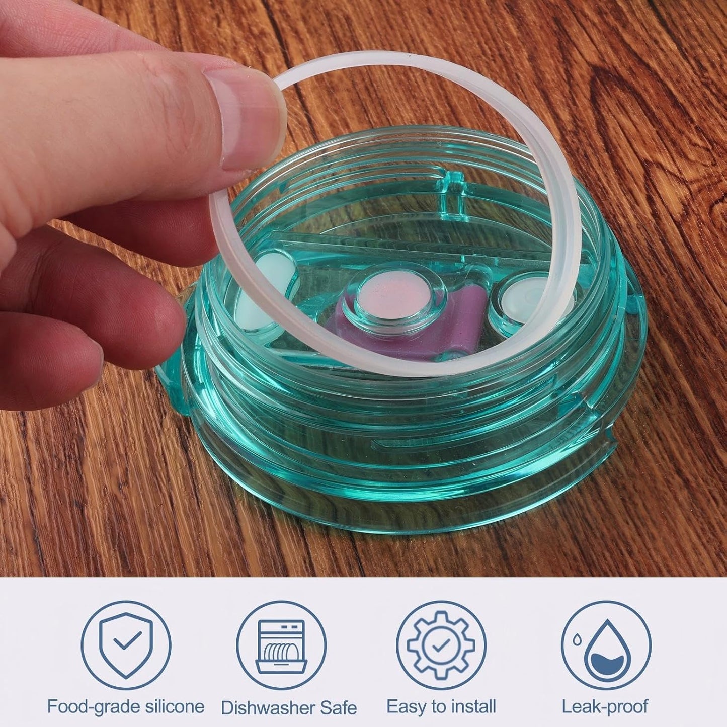 Joshey Tumbler Lid Rubber Seal Replacement Compatible with Reduce Kids Coldee 2.0 Mug 14 oz, 18 oz, 6Pcs BPA-Free Silicone Gasket Accessories