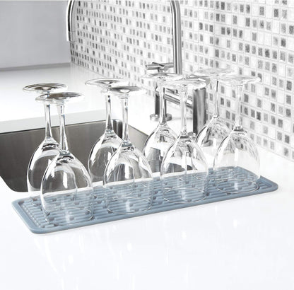 OXO 1372100 Good Grips Silicone Stemware Drying Mat, Gray