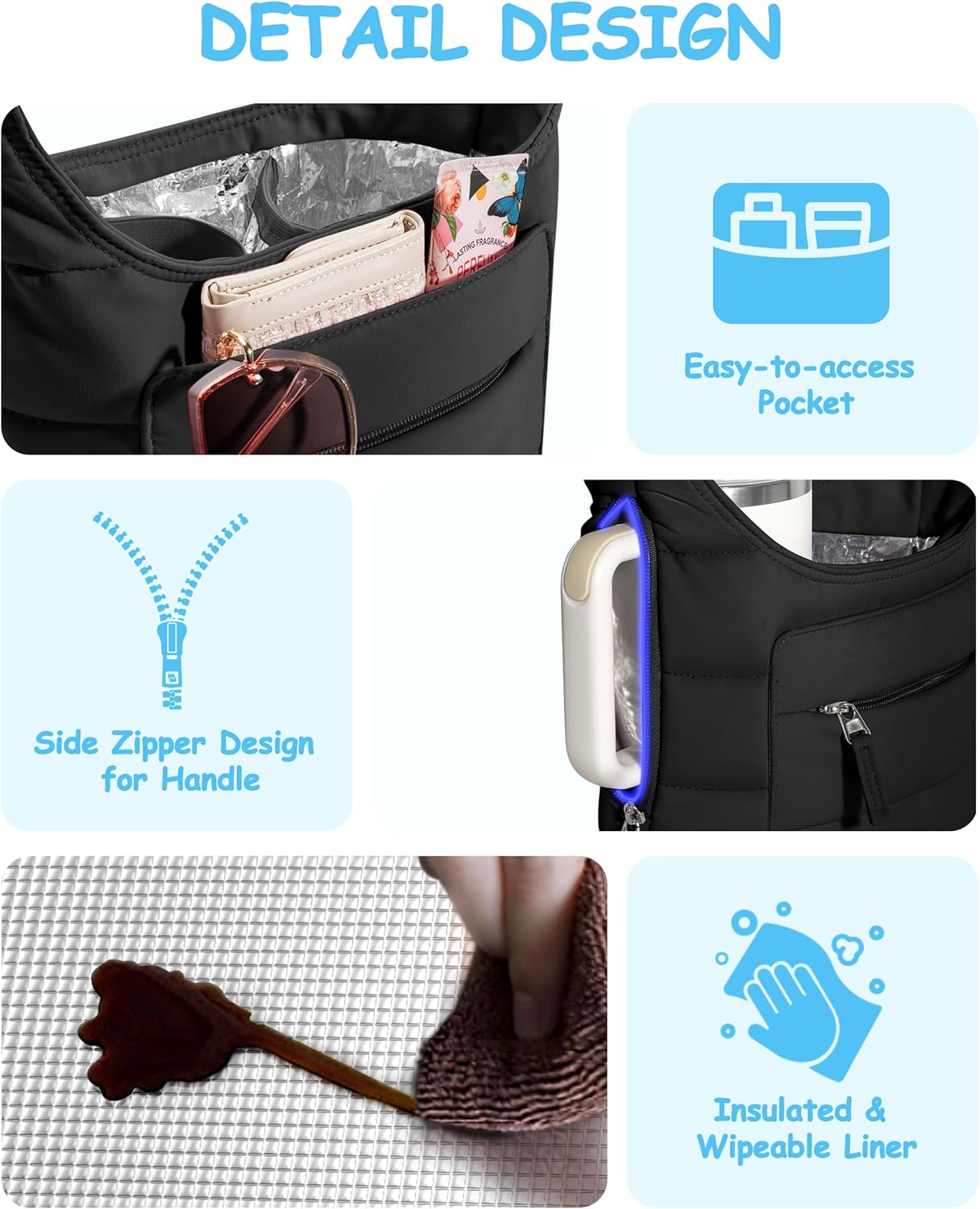 Water Bottle Holder with Strap for 2 Cups, Water Bottle Sling Bag with Phone Pocket, Tumbler Carrier Bag for Walking, Hiking, Camping