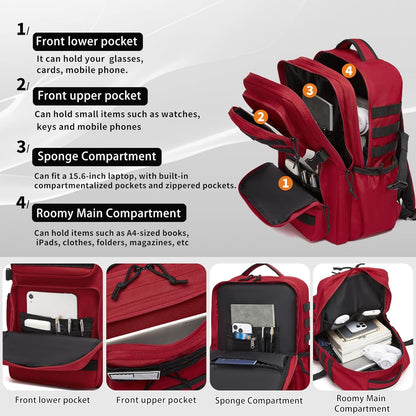 Wotony Military Tactical Backpack for Men Waterproof Daypack 3 Day Assault Pack Molle Bag with Water Bottle Holder
