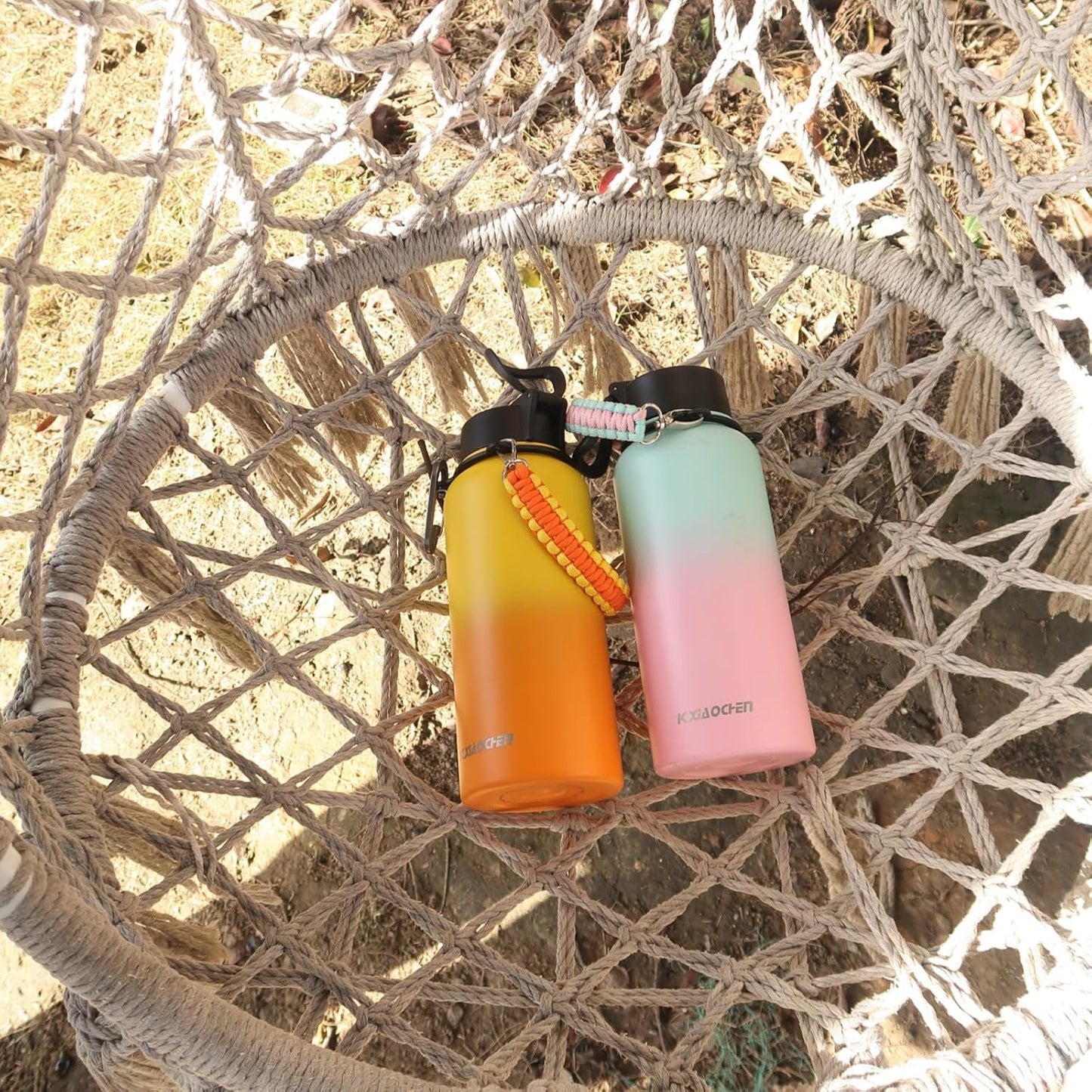 KXIAOCHEN Insulated Water Bottle With Strap, Cold For 48 Hrs Leak Proof, Triple Wall Stainless Steel Sports Water Bottle With Straw And Spout Lid For Gym Hiking Travel