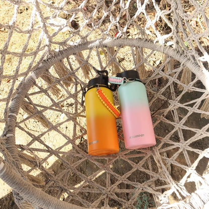 KXIAOCHEN Insulated Water Bottle With Strap, Cold For 48 Hrs Leak Proof, Triple Wall Stainless Steel Sports Water Bottle With Straw And Spout Lid For Gym Hiking Travel
