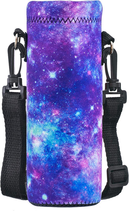 Neoprene 500ML/750ML/1000ML Water Bottle Bag Carrier, Portable Insulated Bottle Sling Holder Case Pouch with Adjustable Shoulder Strap for Men Women Walking Hiking Running