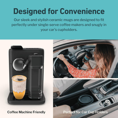 NOVA CERAMICS Coffee Tumbler – Travel Mug - On the Go Coffee Mug – Microwave & Dishwasher Safe Green Coffee Tumbler - Gifts For Women Men Him Her – 16oz – Monsoon