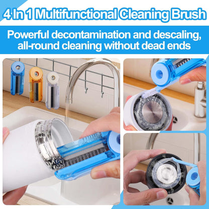 XANGNIER 4 in 1 Cup Lid Gap Cleaning Brush Set,Multifunctional Water Bottle Lid Cleaner Brush,3 Pack Water Bottle Crevice Cleaning Tool,Tumbler Lid Cleaner Brush for Stanley/YETI Cup,Kitchen Gadgets