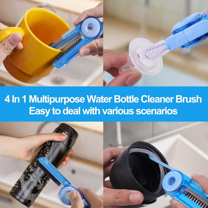 XANGNIER 4 in 1 Cup Lid Gap Cleaning Brush Set,Multifunctional Water Bottle Lid Cleaner Brush,3 Pack Water Bottle Crevice Cleaning Tool,Tumbler Lid Cleaner Brush for Stanley/YETI Cup,Kitchen Gadgets