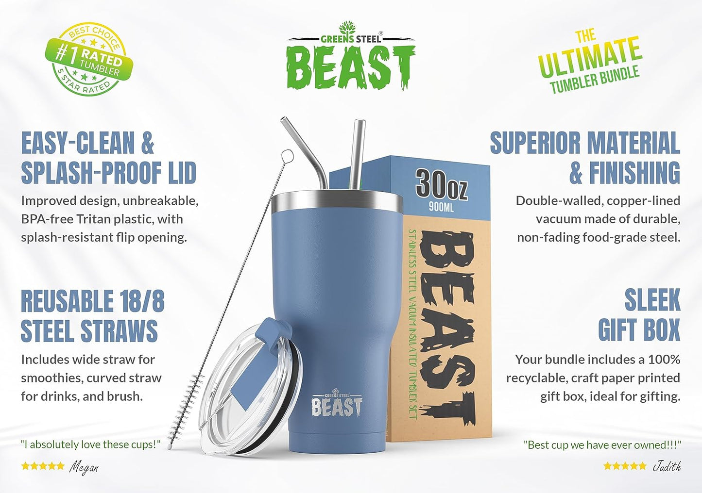 Beast 10 oz Tumbler Stainless Steel Vacuum Insulated Coffee Ice Cup Double Wall Travel Flask (Arctic White)