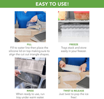 Tovolo Mini Ice Cylinder- Squeeze & Release- Set of 2, 1000422, Gray