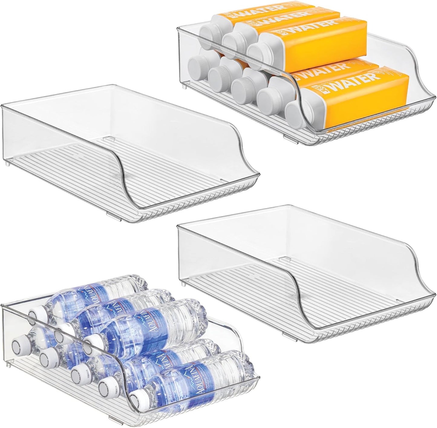 iDesign Water Bottle Organizer for Fridge or Pantry - Clear - Made in USA