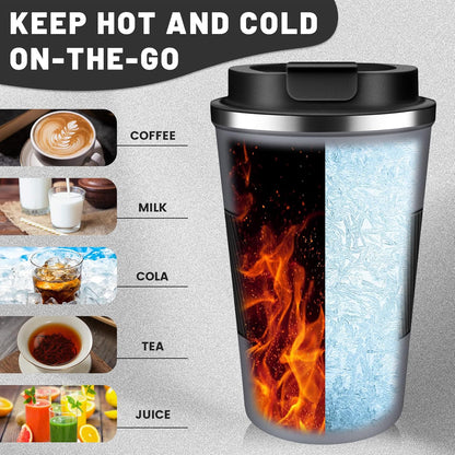 DUBUXW Insulated Coffee Tumblers with Flip Lid 12oz / 17oz, Stainless Steel Travel Coffee Mug Leak Proof, Vacuum Insulated Coffee Mug Reusable Cup, Keeps Cold and Hot for Coffee Tea