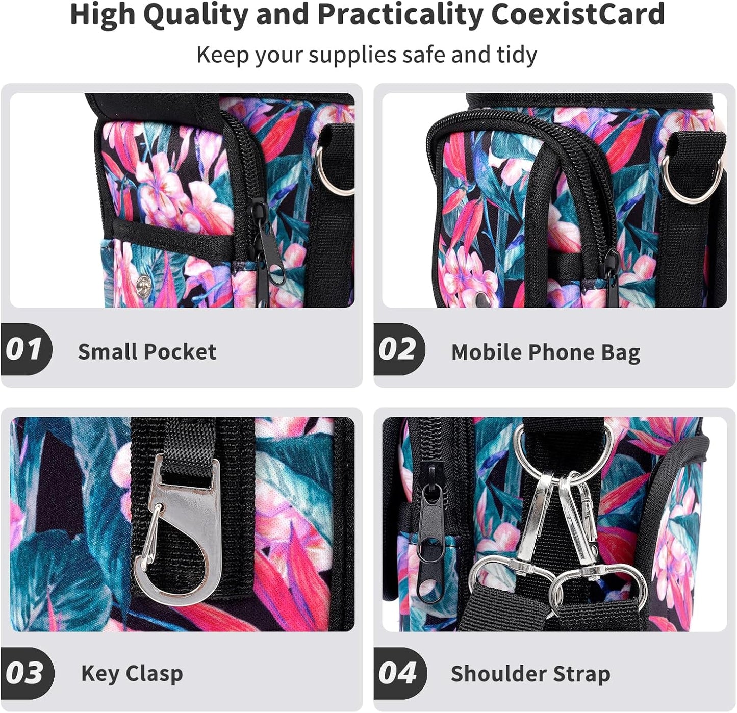 Water Bottle Holder with Strap for Stanley Cup 40/30oz, Insulated Neoprene Stanley Cup Holder with Strap for Tumbler with Handle Stanley Carrier Bag Cross-body Bag for Walking