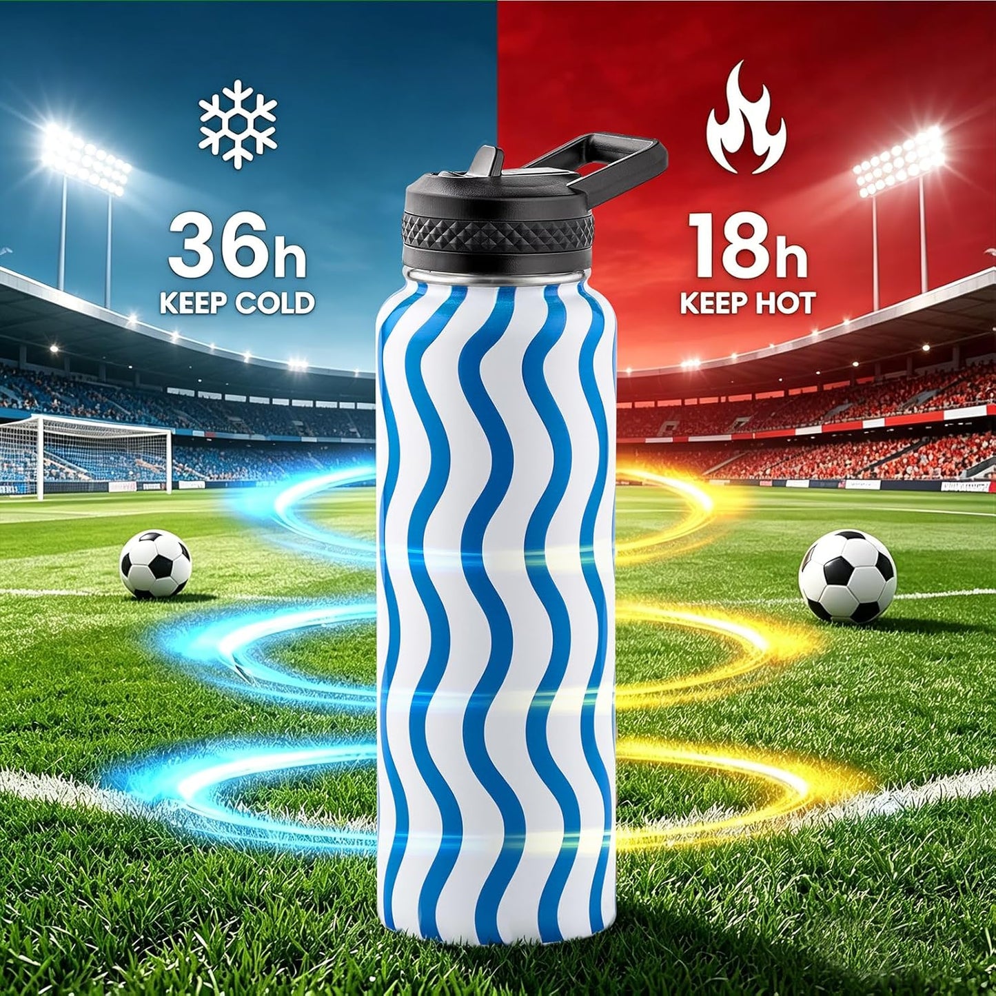 RAYMYLO One Gallon Water Bottle Insulated, Triple Walled Vacuum Stainless Steel (Cold for 48 Hrs), Leak Proof & Non-BPA, Large Water Flask Jug with Paracord Handle & Straw Spout Lids