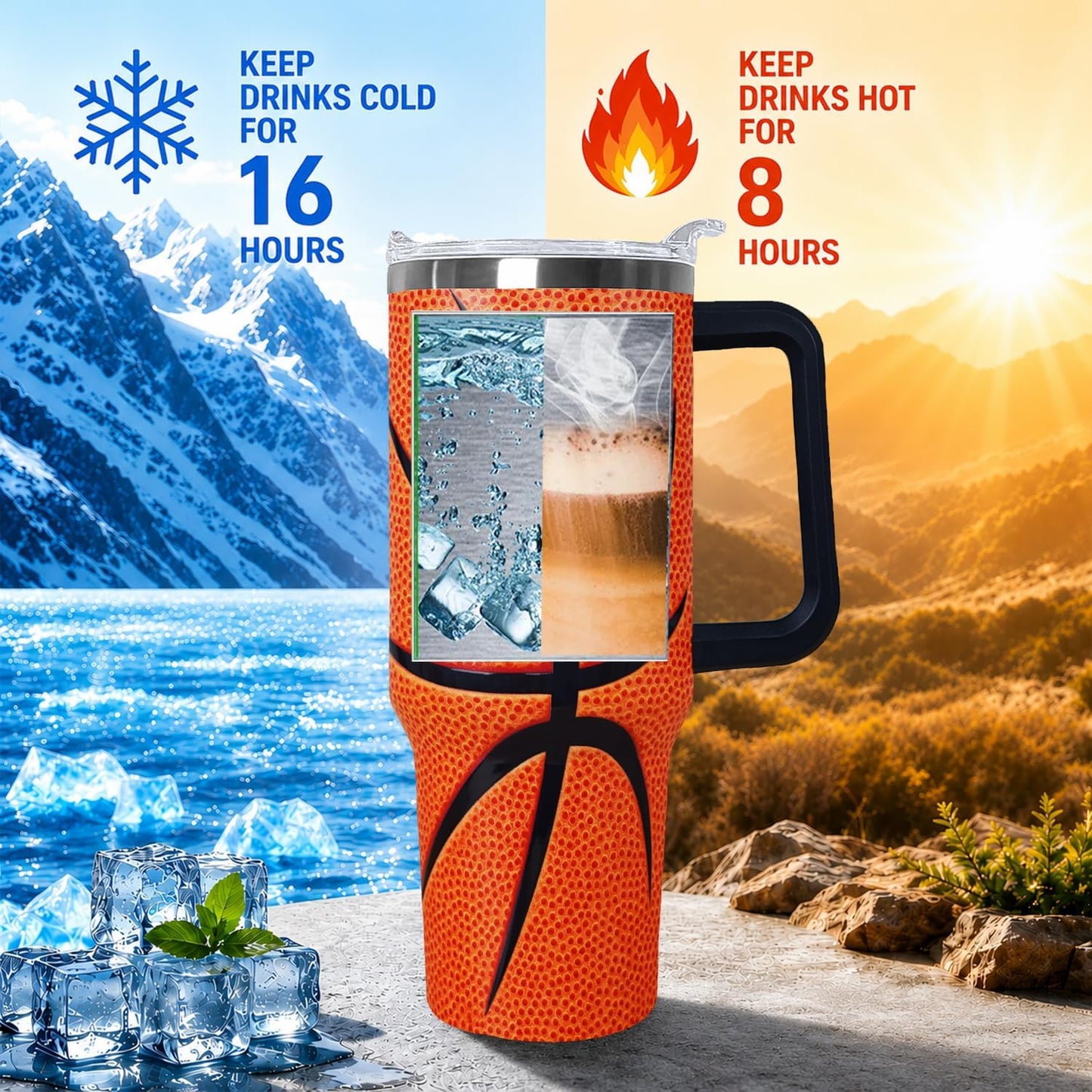 Ceovfoi 40 oz Pickleball Coffee Mug Vacuum Insulated Travel Tumbler with Handle, Lid & Straw - Perfect Pickleball Gifts for Players, Coaches, Lovers | Pickleball Accessories
